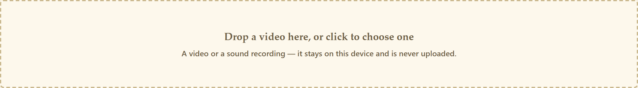 The studio's drop area for adding a video