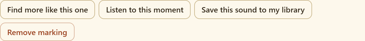 The row of buttons shown when a marking is selected